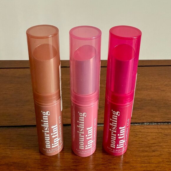 NEW3-Pc BARELY THERE, PERFECTLY PINK, FLIRTY FUCHSIA Lip Tint  Bath & Body Works - Picture 3 of 3